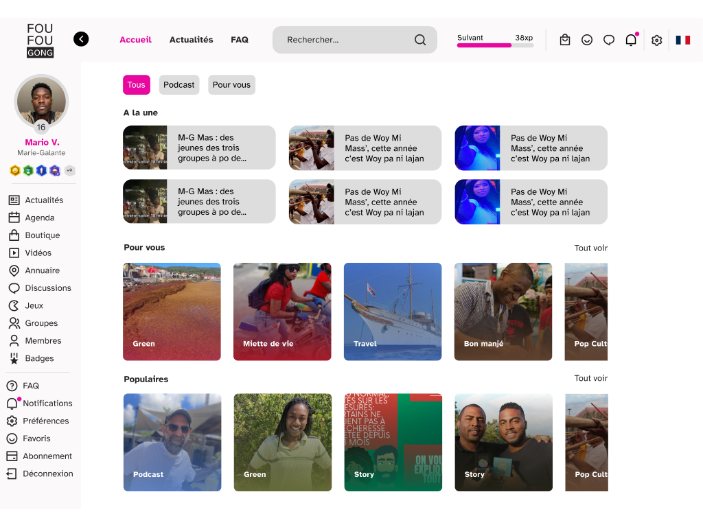 Aperçu du projet Plateforme sociale communautaire