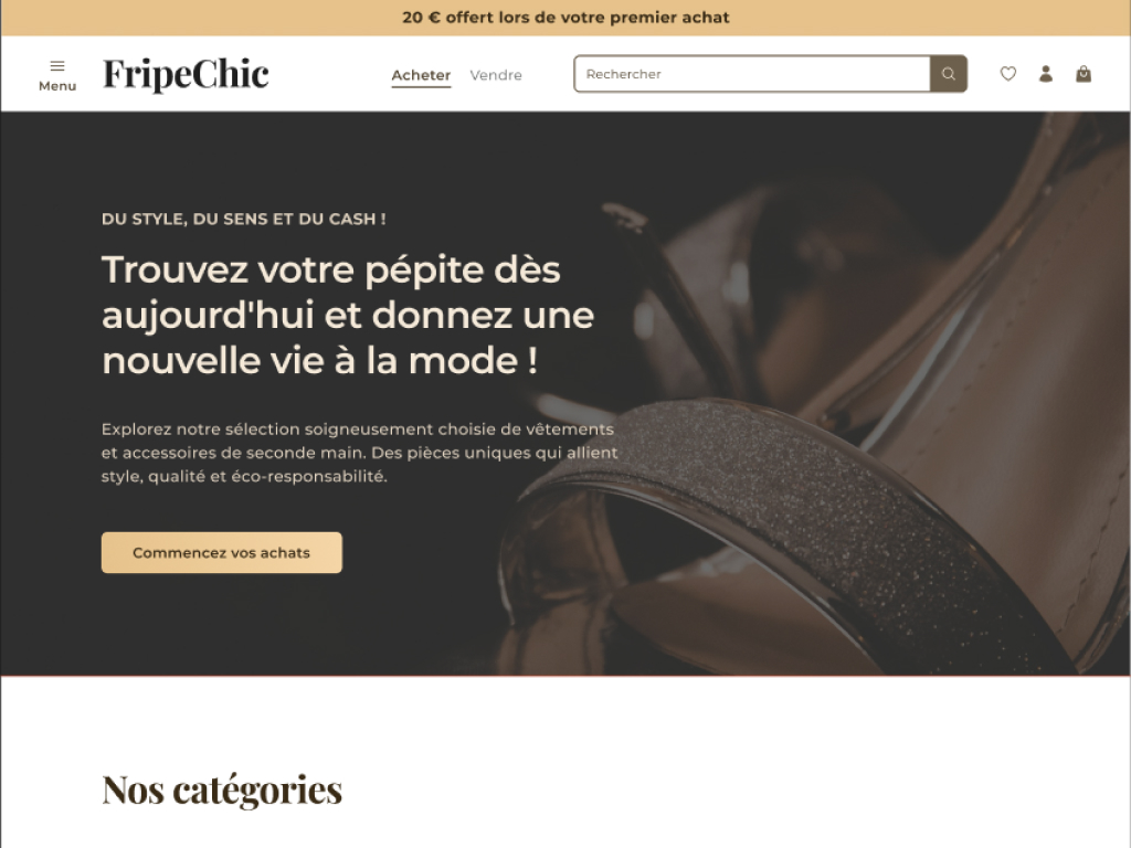 Aperçu du projet Application de recyclerie textile